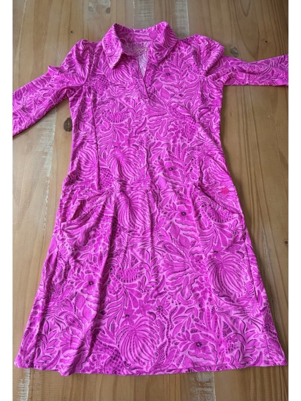 Lilly Pulitzer Luxletic Brickell Dress UPF Floral Pink XS Resort Beach Vacation